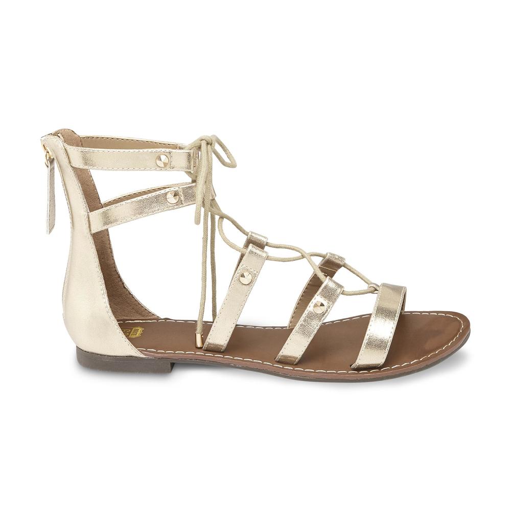 Route 66 Women's Athena Gold Gladiator Lace Up Sandal