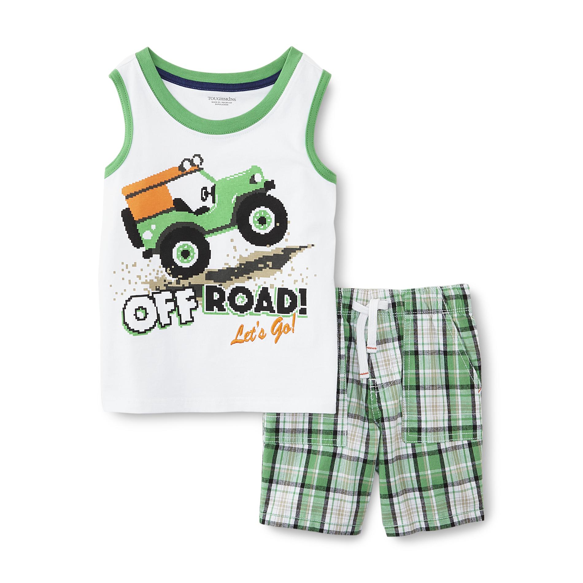 Toughskins Infant & Toddler Boy's Sleeveless T-Shirt & Shorts - Plaid