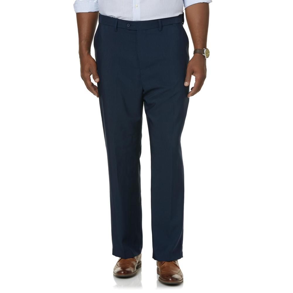 Basic Editions Men's Big & Tall Flat-Front Dress Pants