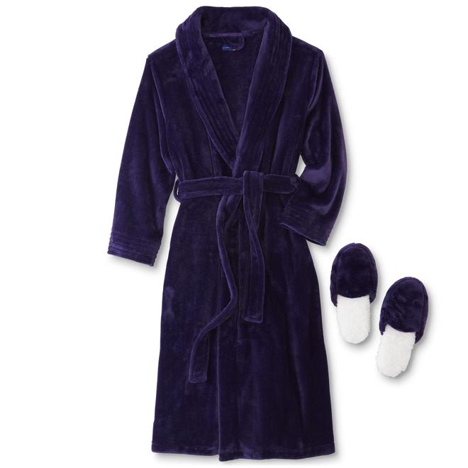 Simply Styled Women's Fleece Robe & Slippers