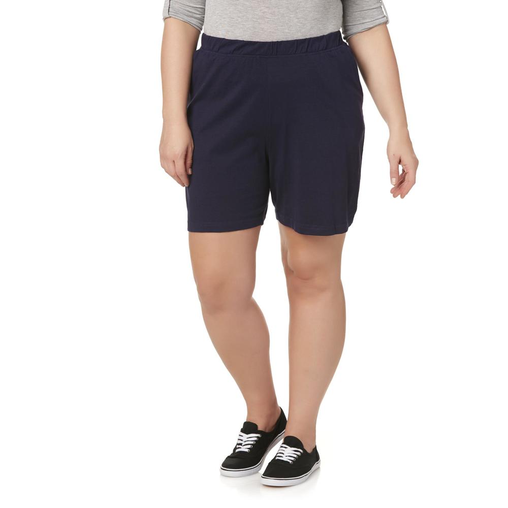 Basic Editions Women's Plus Knit Shorts
