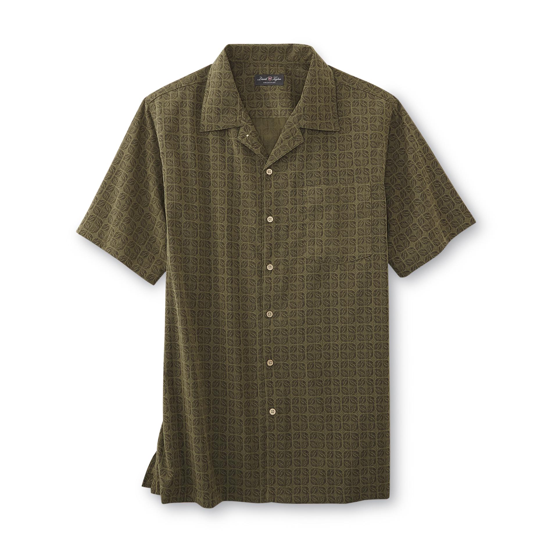 David Taylor Collection Men's Camp Shirt - Leaf Print