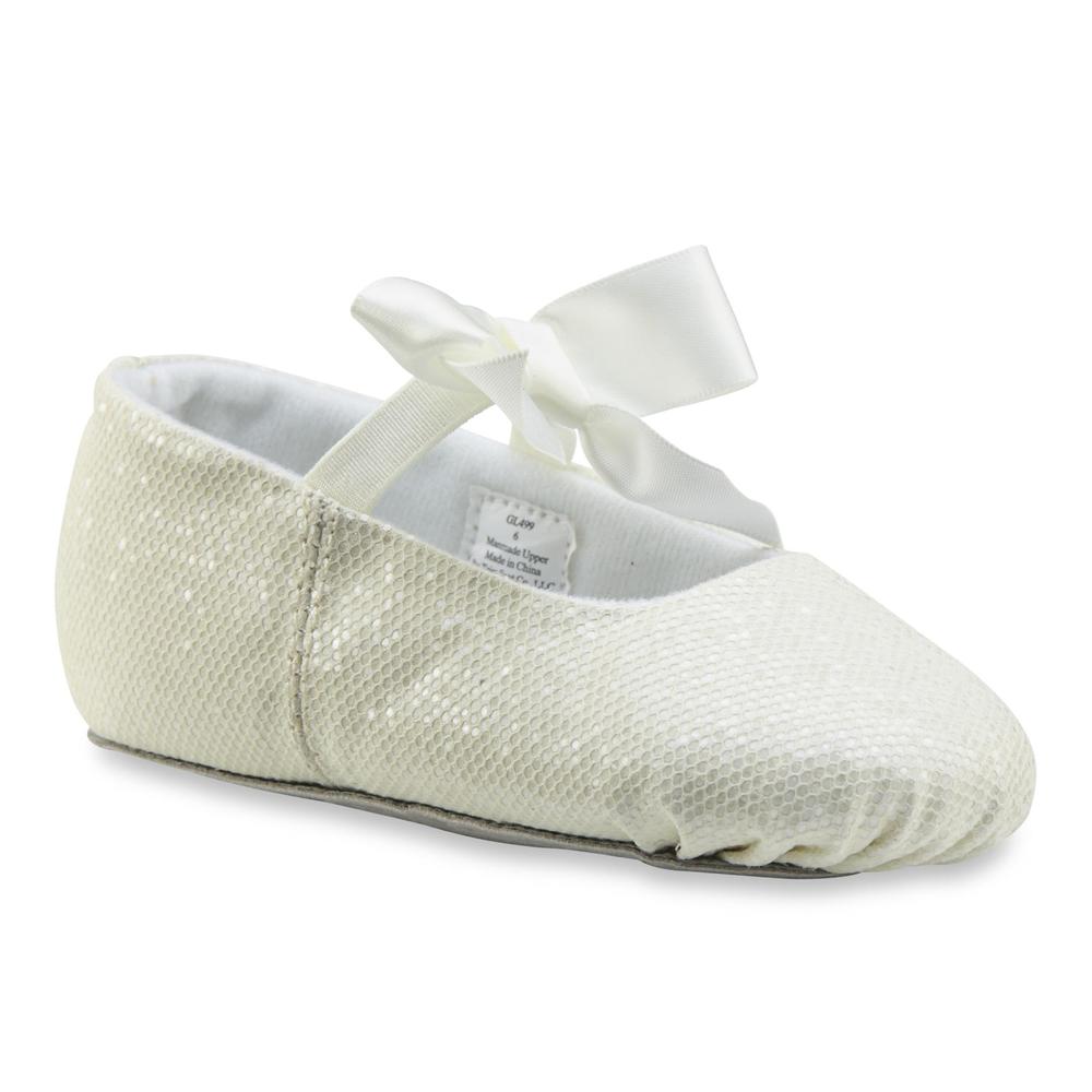 Dance Class Baby/Toddler Girl's White Sparkle Ballet Slipper