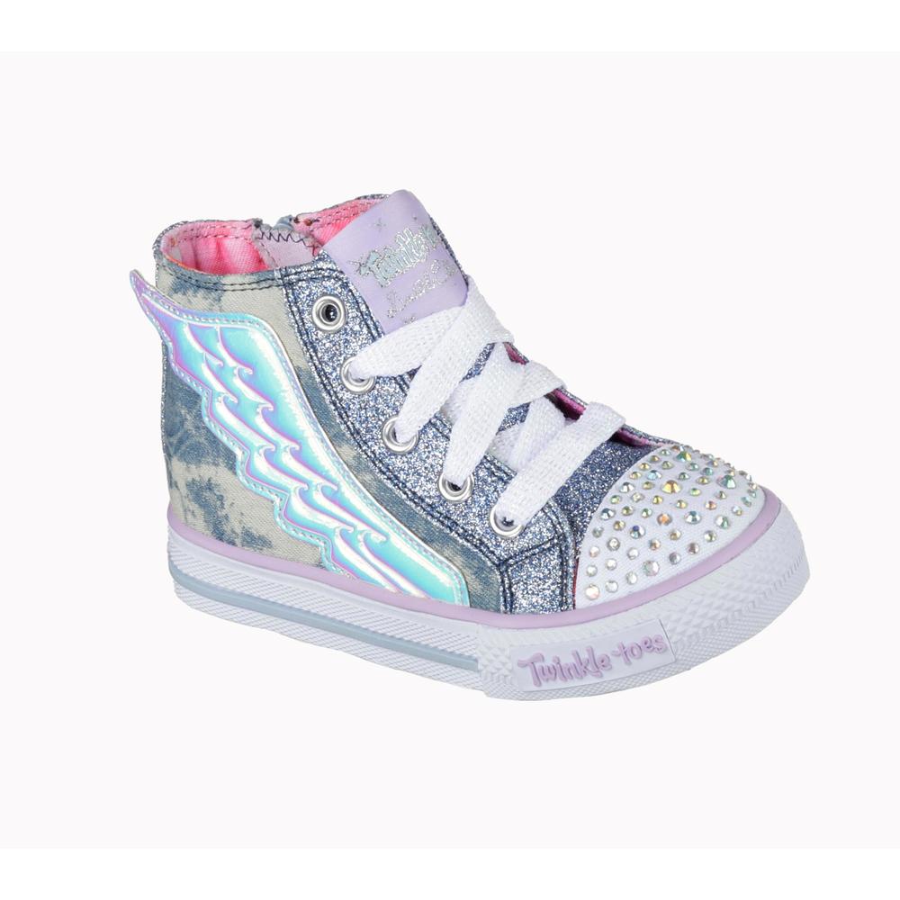 Skechers Toddler Girl's Twinkle Toes: Shuffles Purple/Blue Light-Up Sneaker