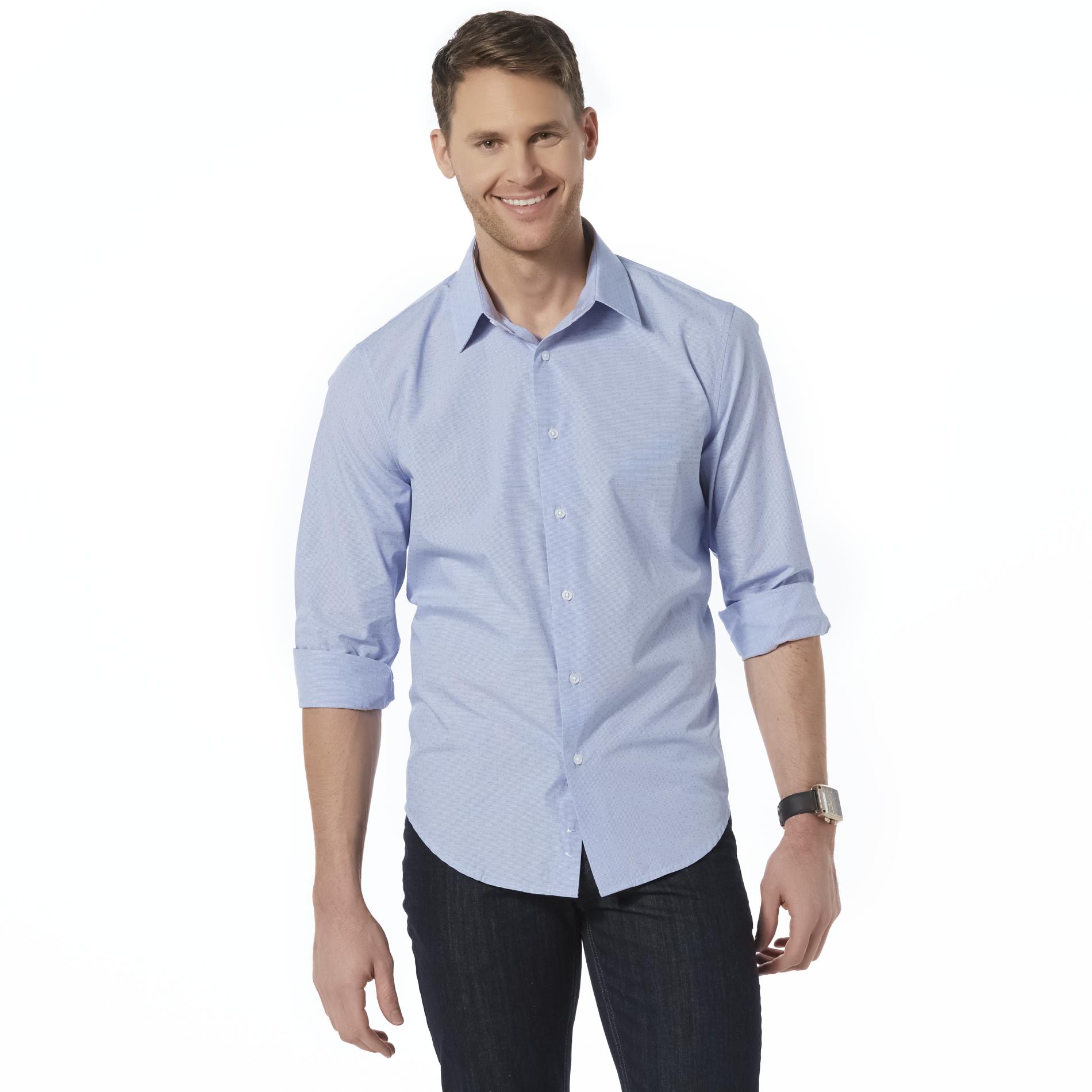 Structure Men's Long-Sleeve Slim Fit Dress Shirt - Dot
