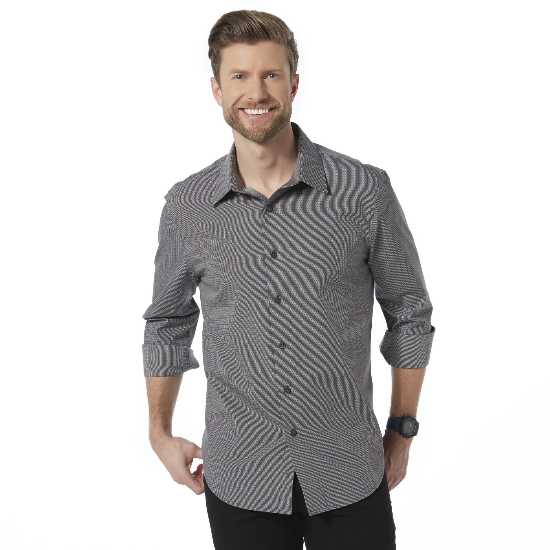 Structure Men's Long-Sleeve Slim Fit Dress Shirt - Microstripe