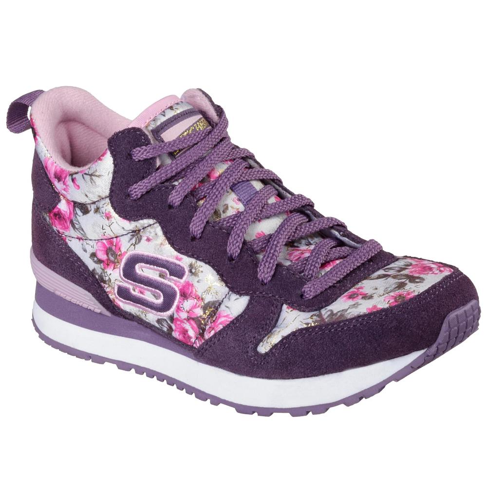Skechers Girl's Purple/Floral Print Casual Shoe