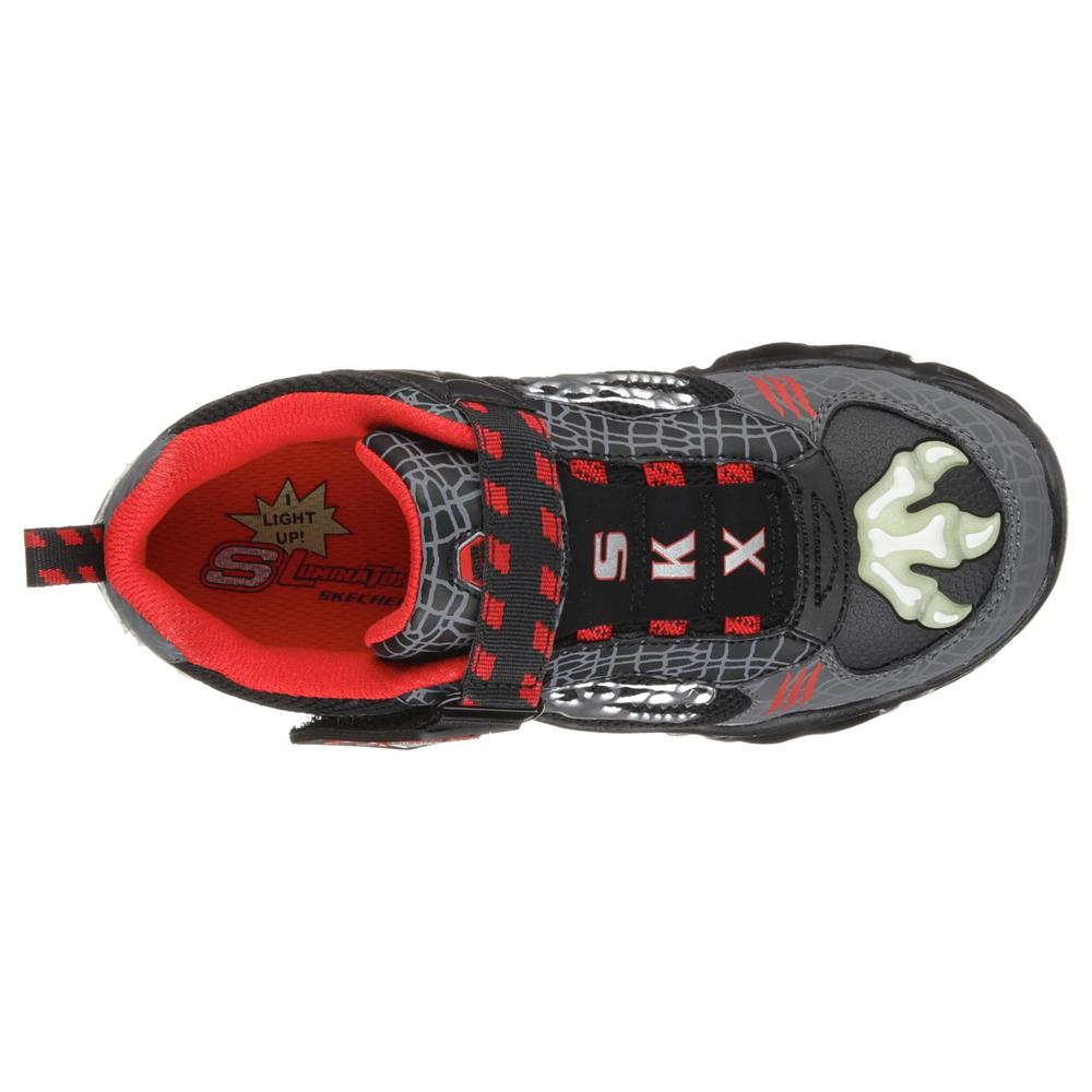 Skechers Boy's Luminators Datarox Extinct Black/Gray Light-Up Athletic Shoe