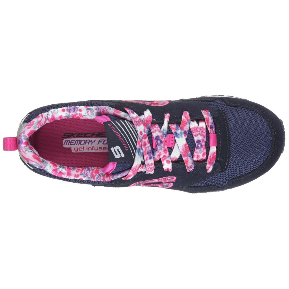 Skechers Girl's Purple/Floral Print Athletic Shoe