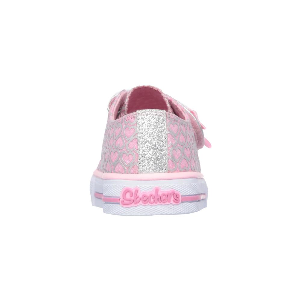 Skechers Toddler Girl's Twinkle Toes: Shuffles - Glitter Pop Pink Light-Up Sneaker