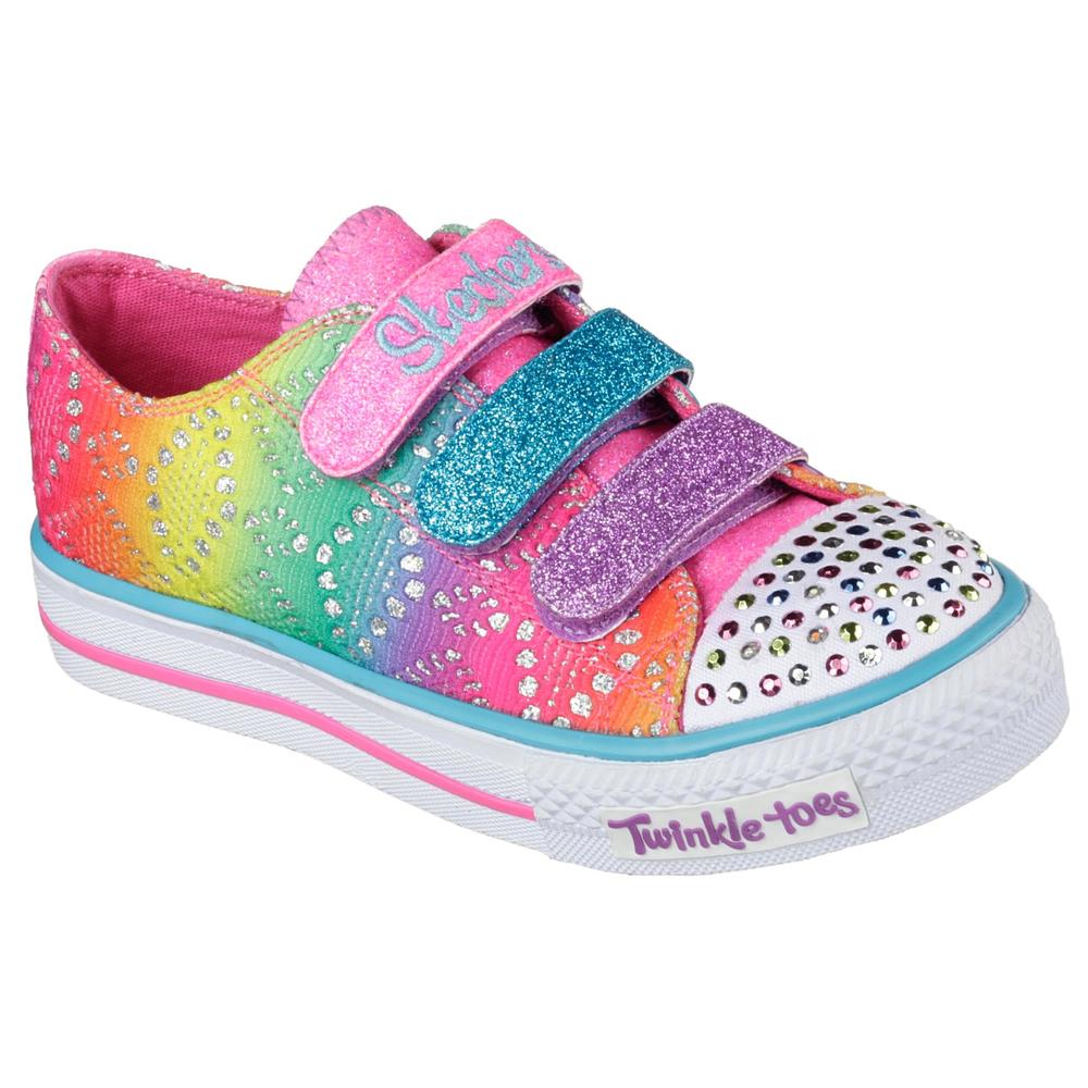 Skechers Girl's Twinkle Toes: Shuffles Rainbow/Glitter Light-Up Sneaker