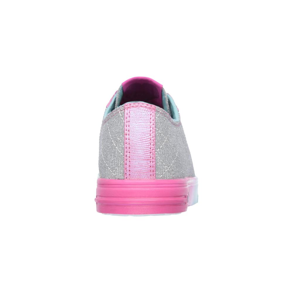Skechers Girl's Twinkle Toes Silver/Pink/Blue Light-Up Sneaker