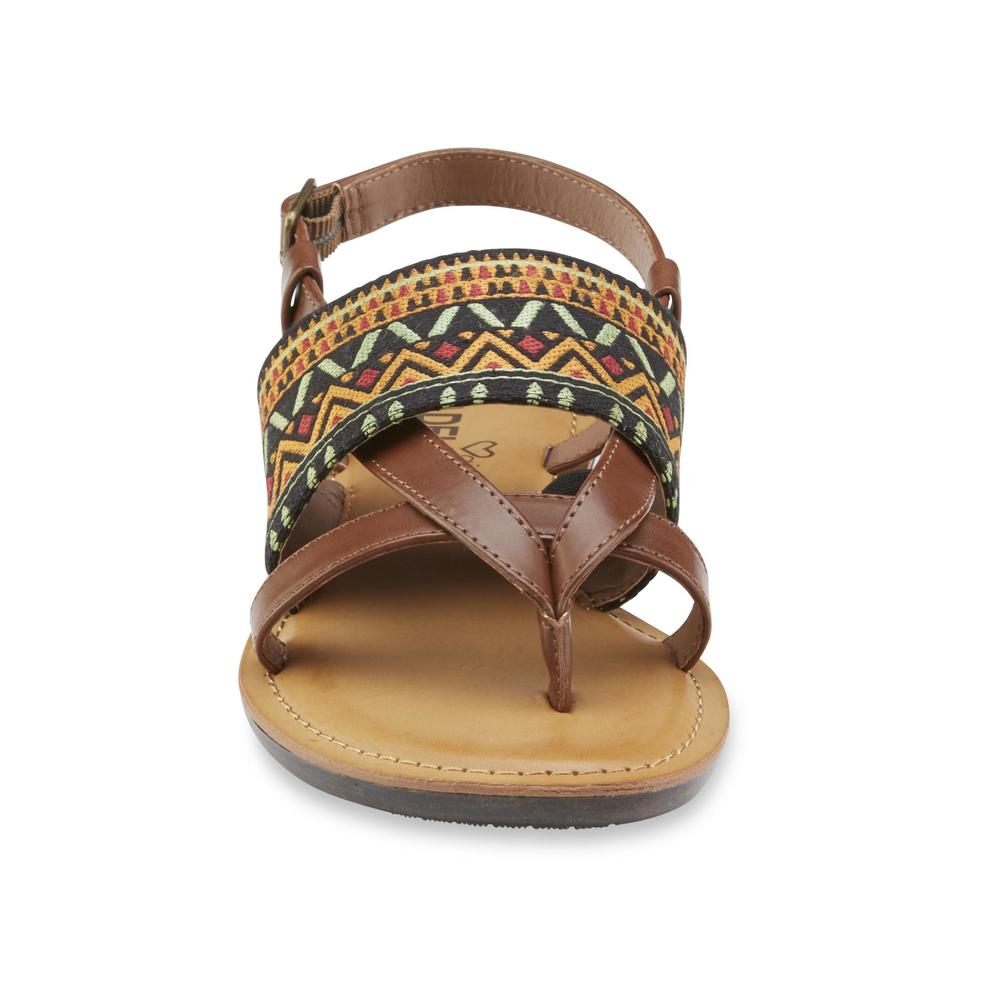 Madeline Women's Dicey Brown/Multicolor/Tribal Slingback Sandal