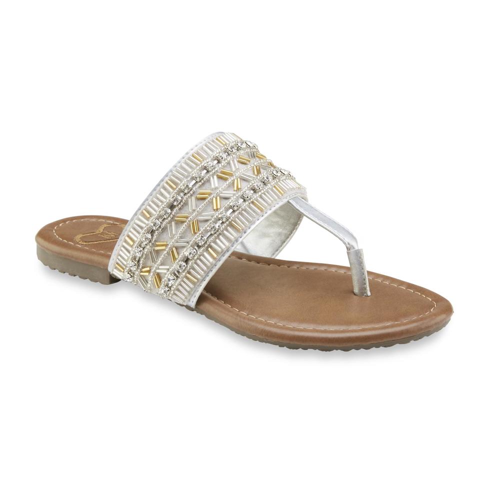 Madeline Women's Blonde Silver/Gold Thong Sandals