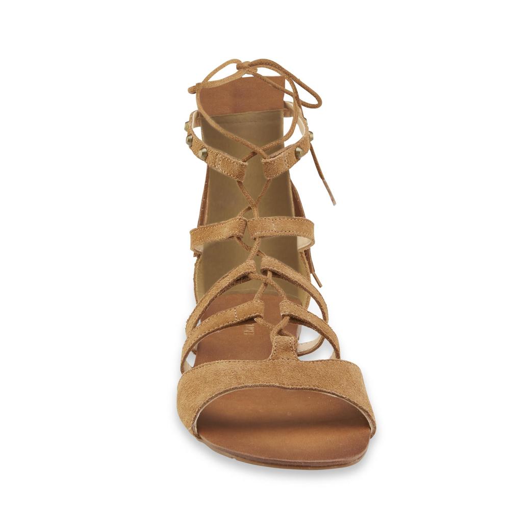 Lillys Closet Women's Suede Gladiator Lace-Up Sandal - Brown