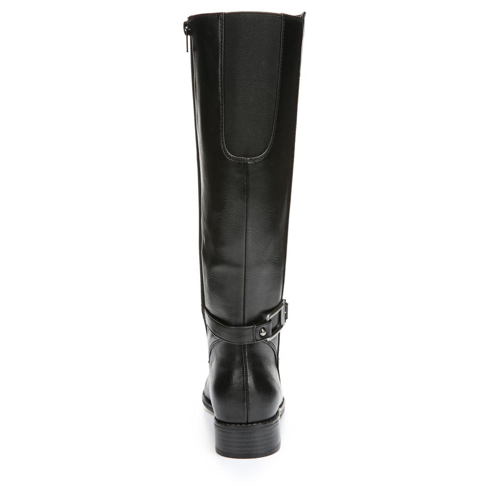 Vionic with Orthaheel Technology Women's Santino Black Knee-High Riding Boot - Wide Width Available