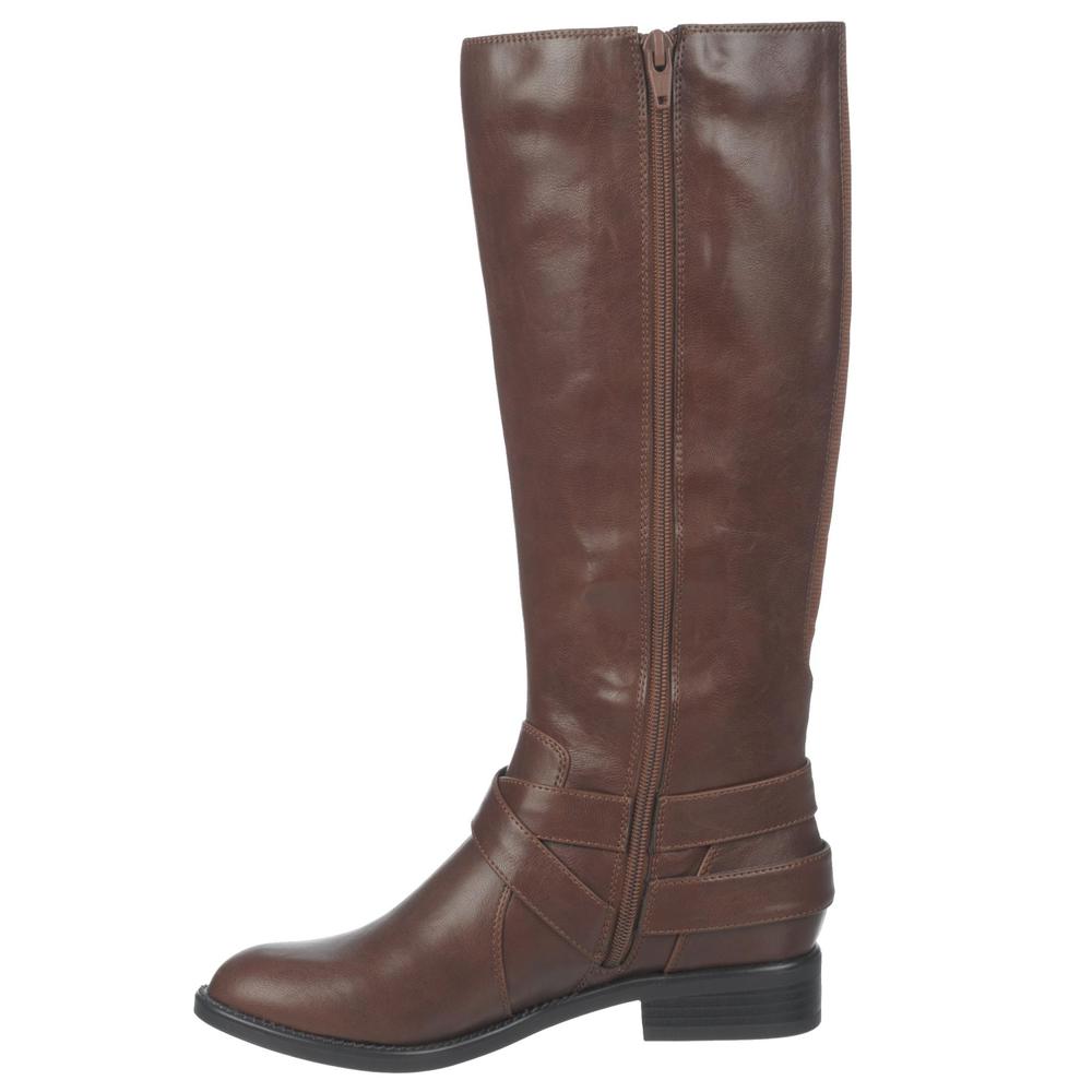 TheraShoe Women's Racey Brown Knee-High Riding Boot - Wide Width Available