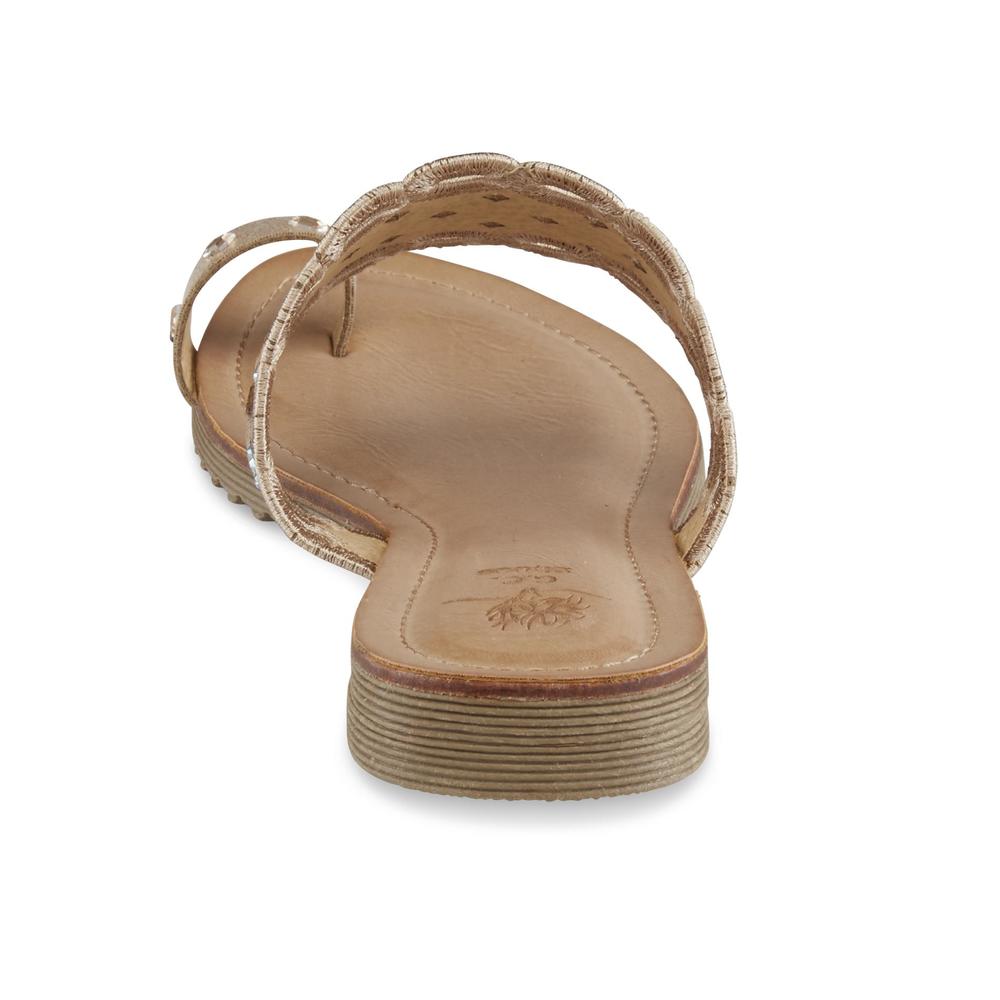 GC Shoes Women's Loopy Gold Toe-Loop Sandal