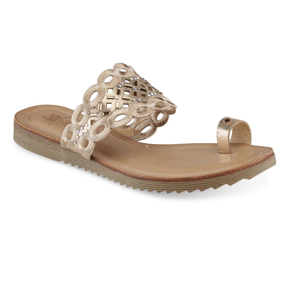 GC Shoes Women's Loopy Gold Toe-Loop Sandal