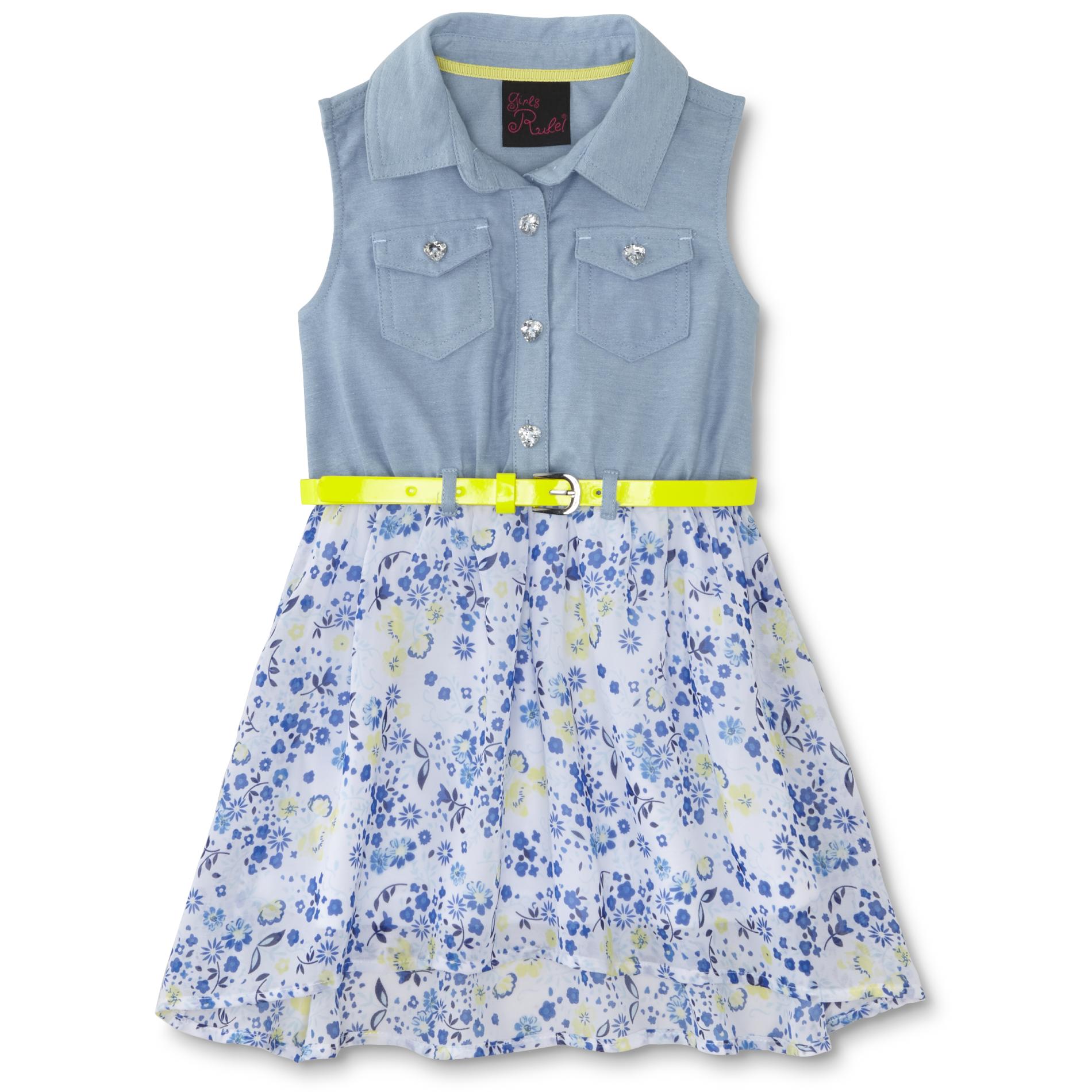 Girls Rule Infant & Toddler Girl's Belted Shirtdress - Floral