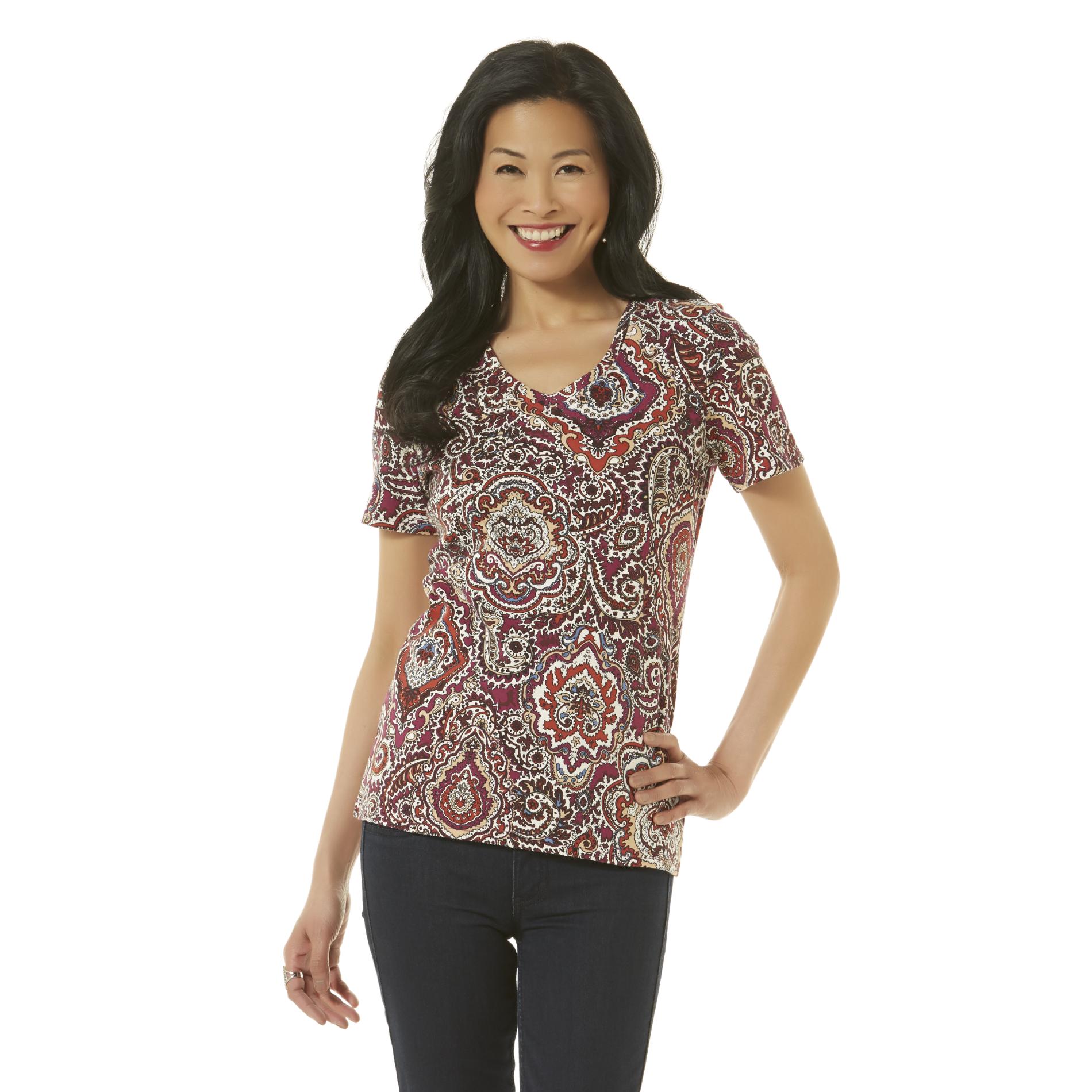 Basic Editions Women's Relaxed T-Shirt - Paisley