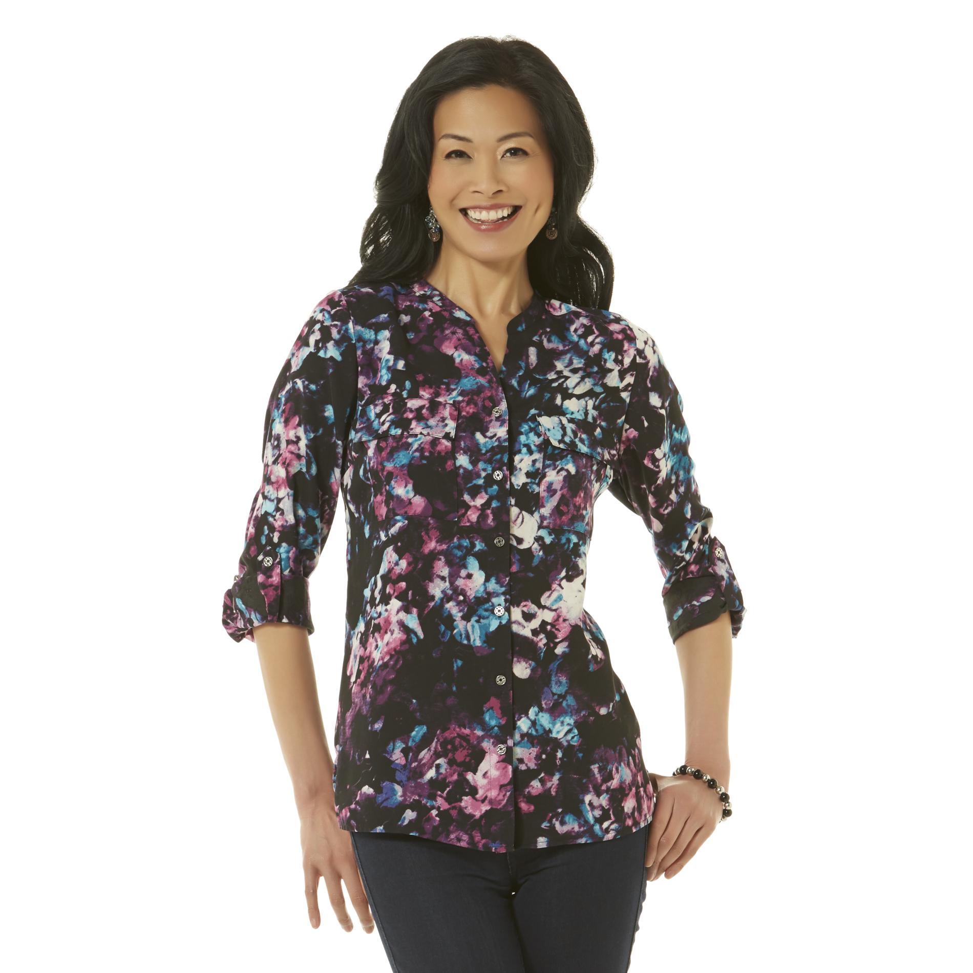 Jaclyn Smith Women's Utility Blouse - Floral