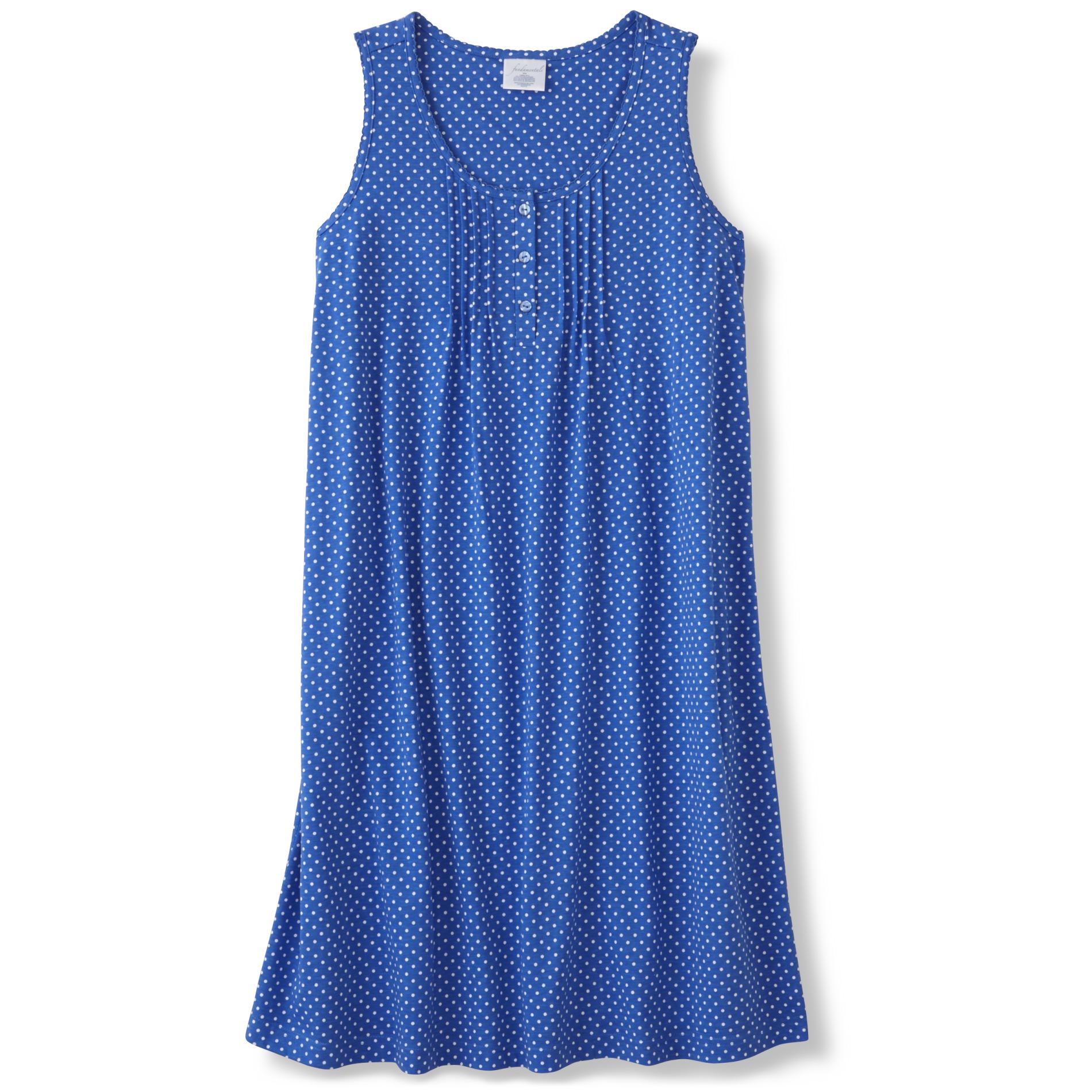 Fundamentals Women's Sleeveless Nightgown - Polka Dots