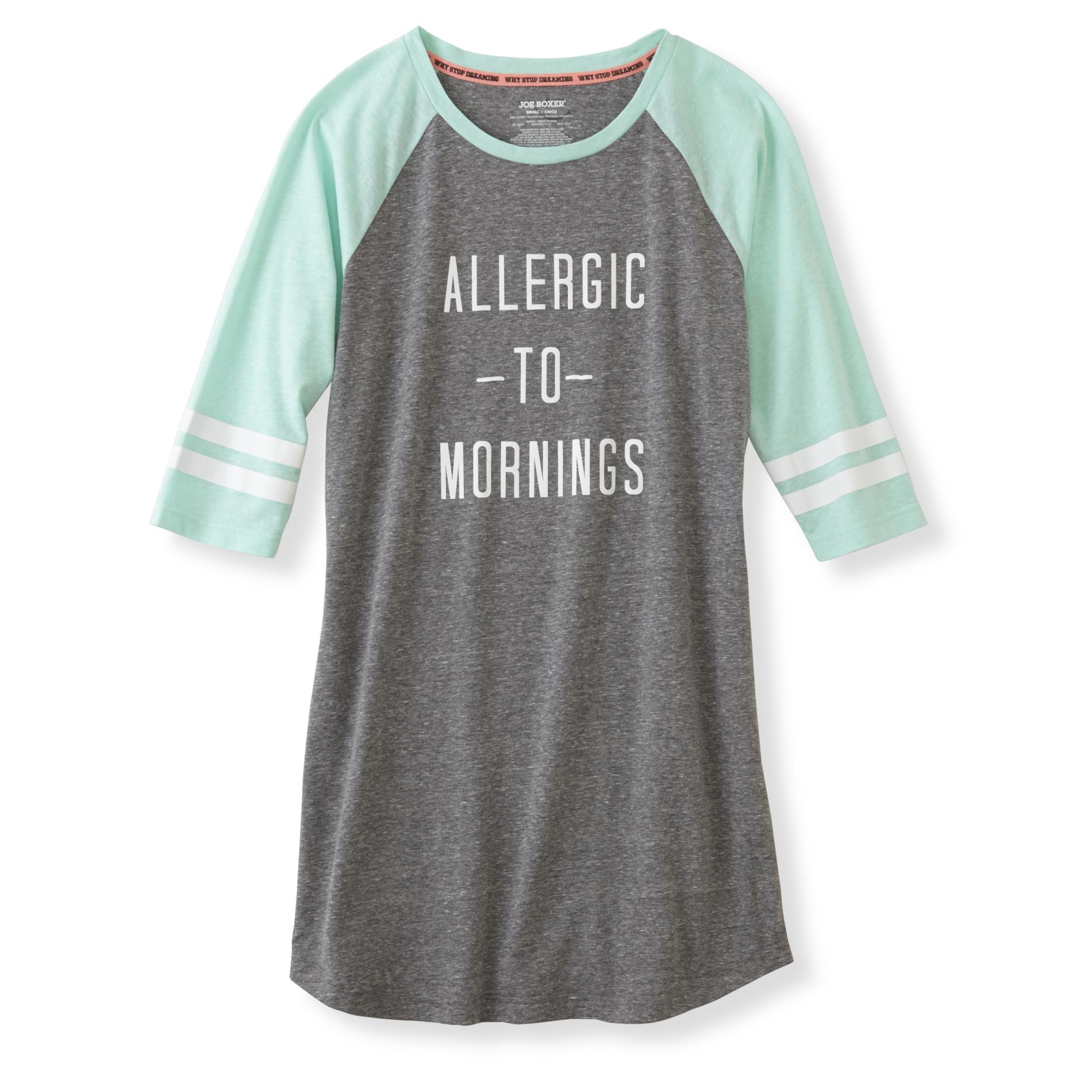 Joe Boxer Junior's Graphic Sleep Shirt - Allergic to Mornings