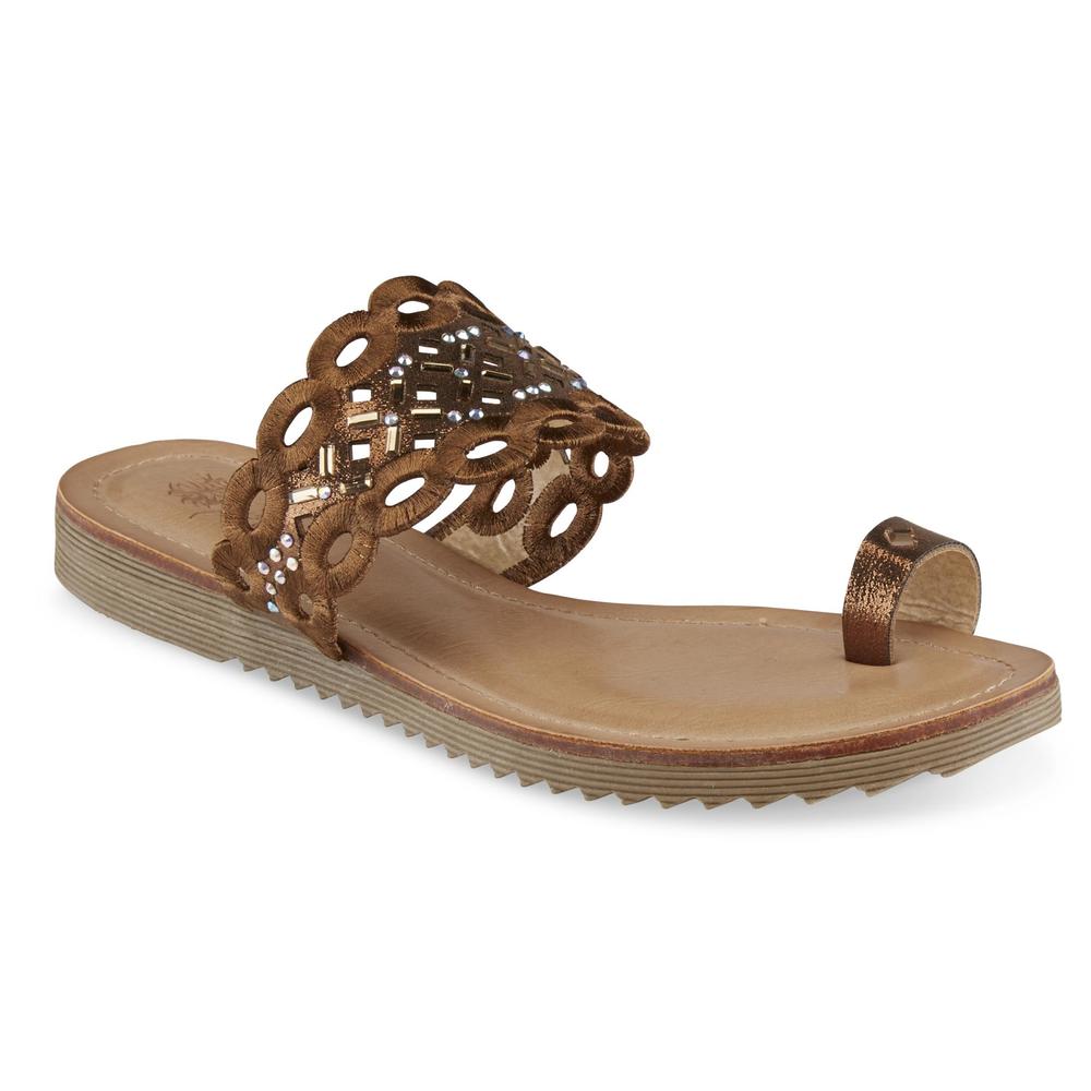 GC Shoes Women's Loopy Bronze Toe-Loop Sandal