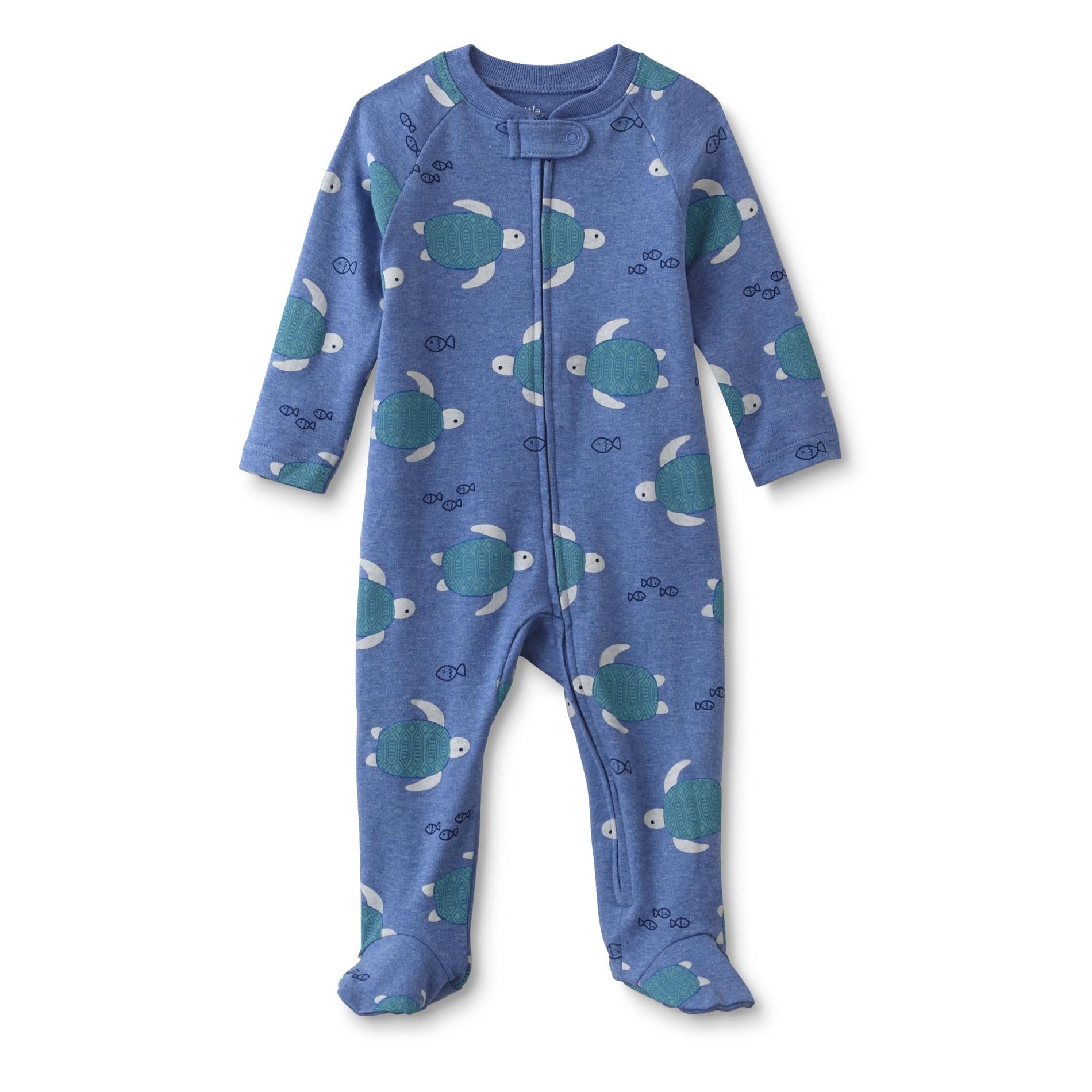 Little Wonders Newborn Boy's Footed Sleeper Pajamas - Turtles & Fish