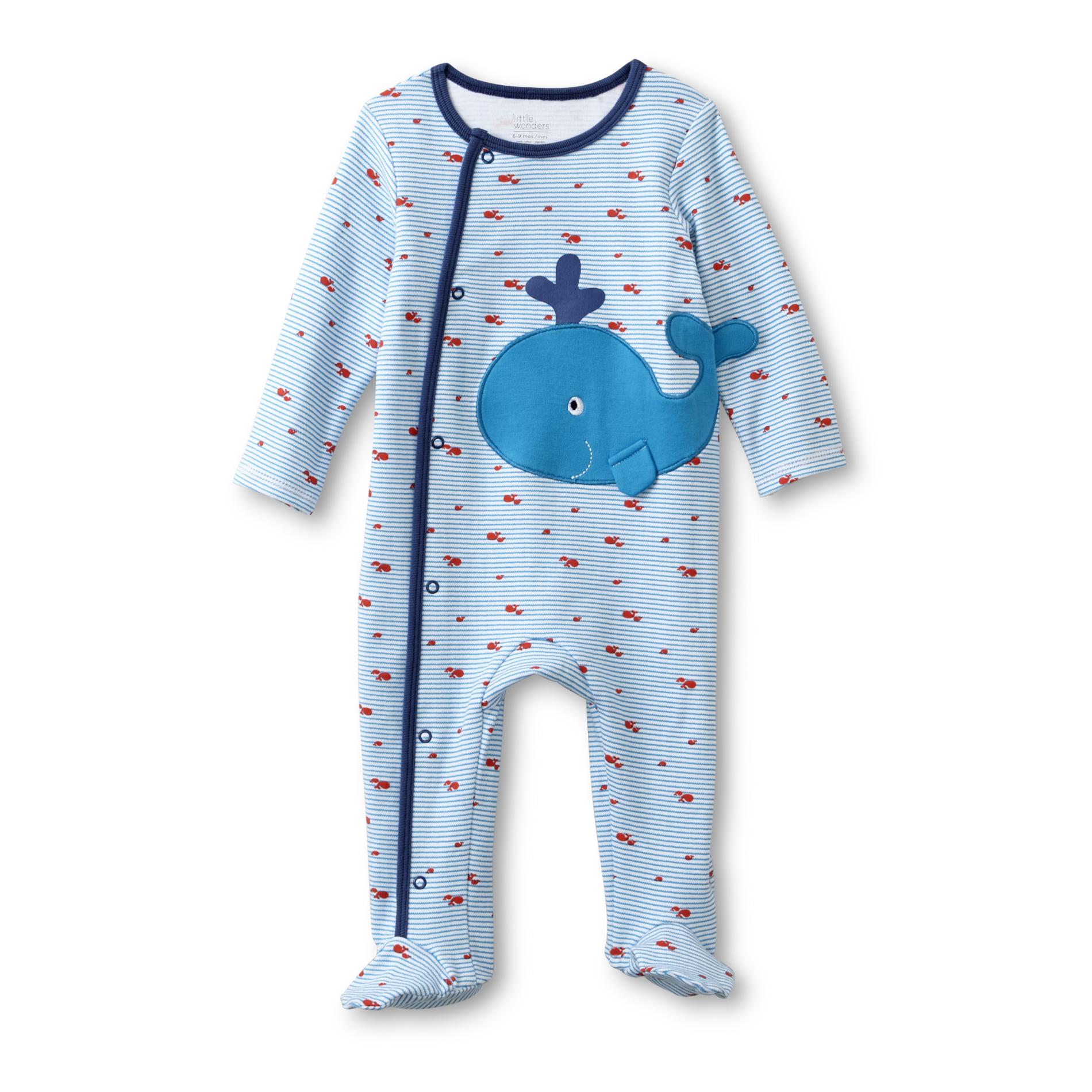 Little Wonders Newborn Boy's Footed Sleeper Pajamas - Whale