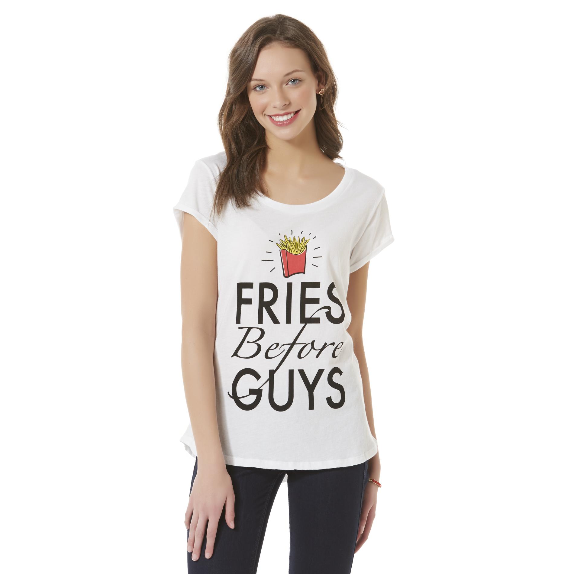 Junior's Graphic T-Shirt - Fries Before Guys
