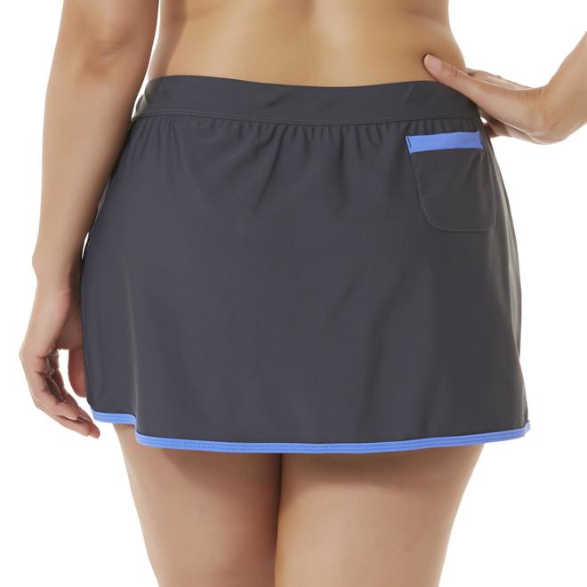 Free Country Women's Plus Skirted Swim Shorts - Colorblock
