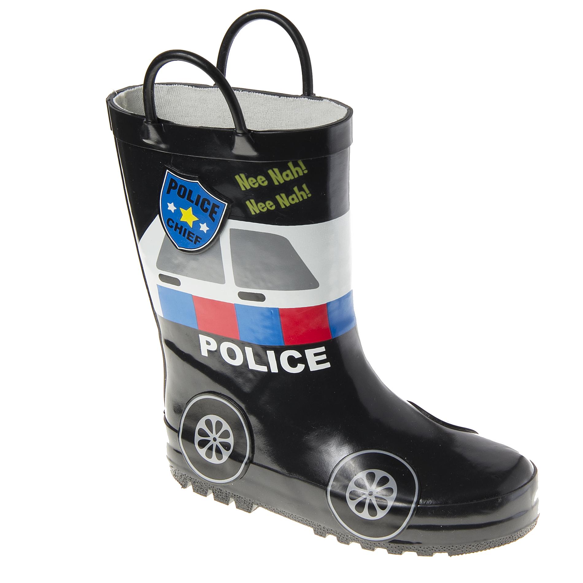 Joseph Allen Boy's Police Chief Blue/Black Rain Boot