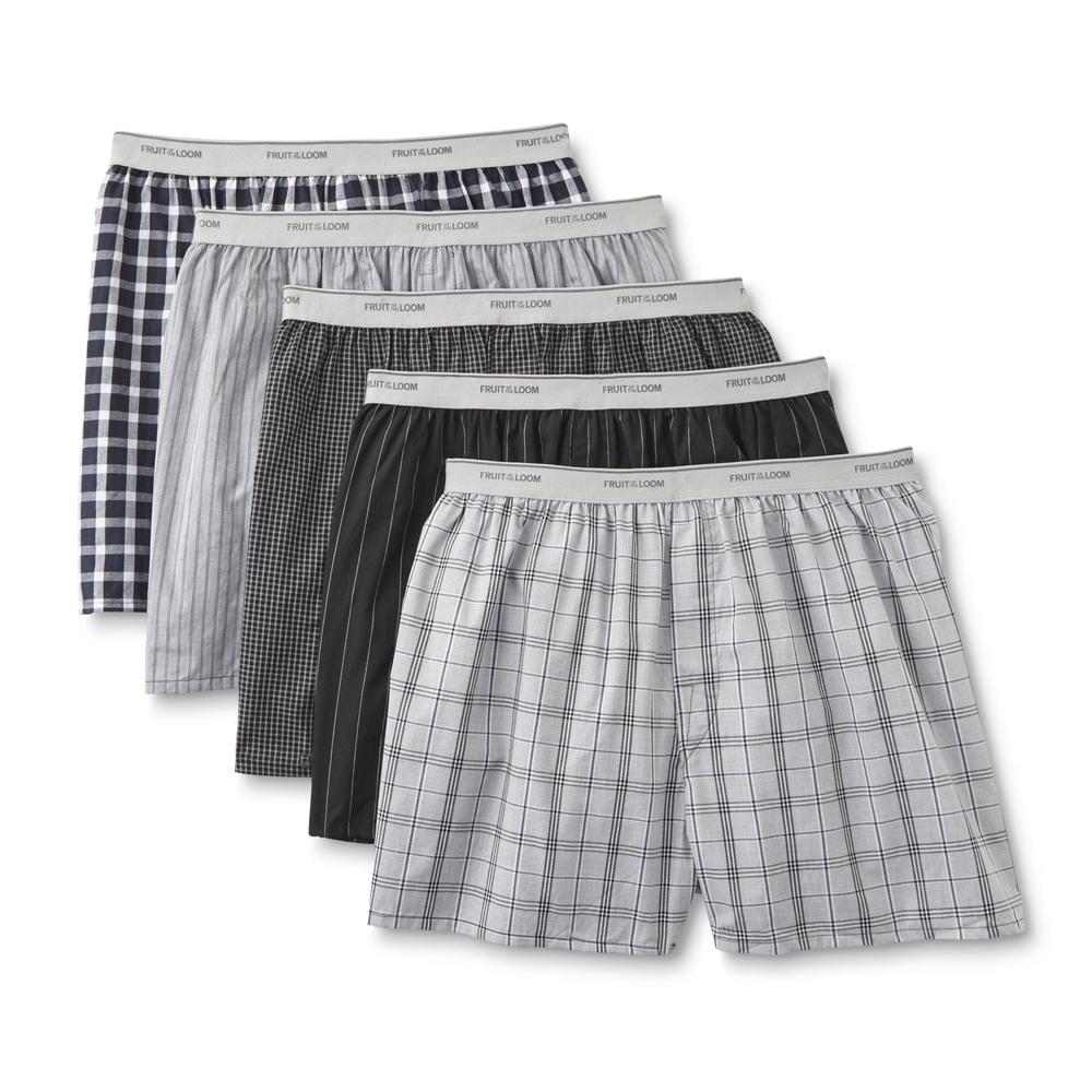 Fruit of the Loom Men's 7-Pack Boxer Shorts - Stripes & Plaid