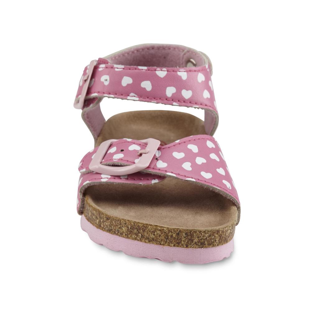 Josmo Girl's Pink/Heart Print Sandal