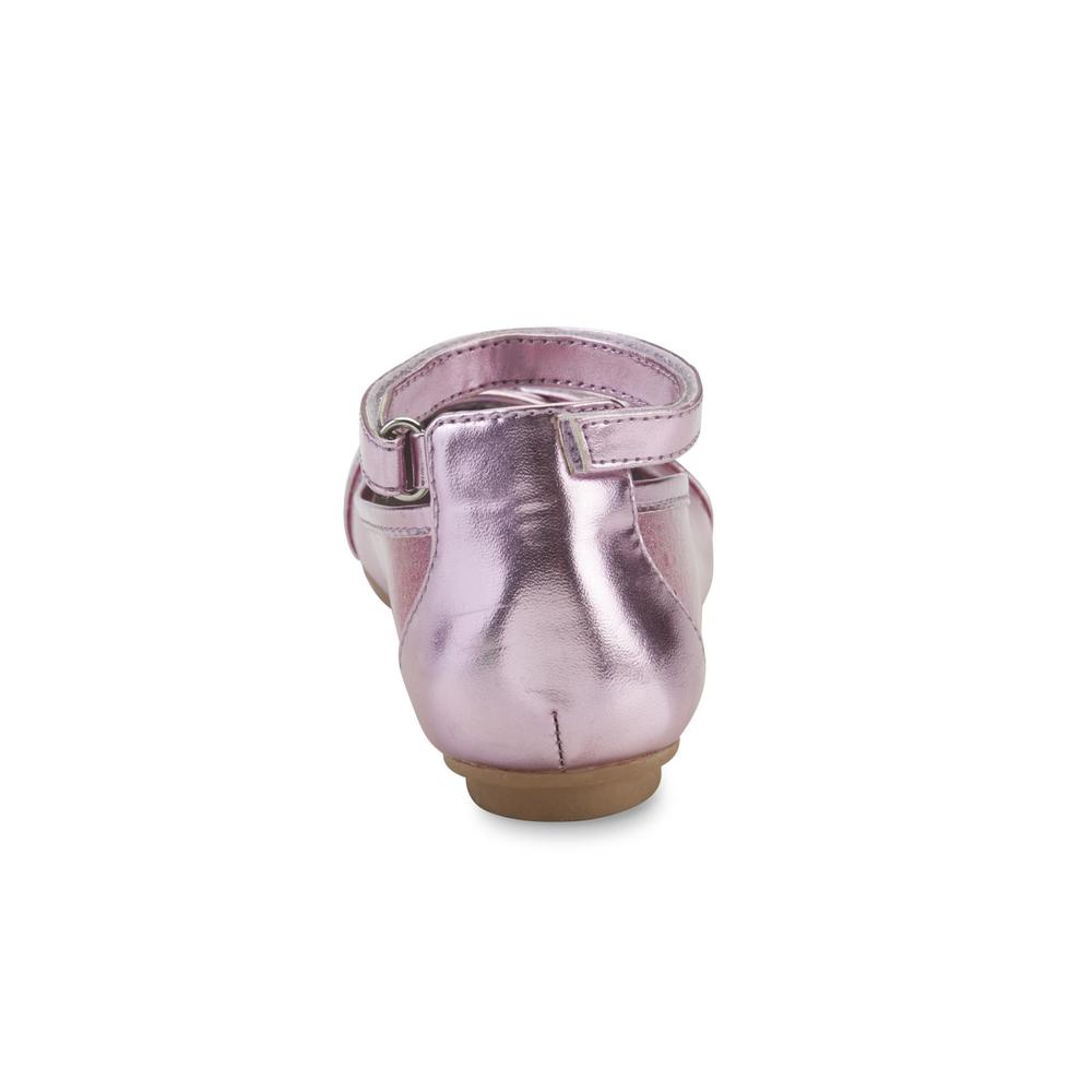 Laura Ashley Girl's Pink Ankle Strap Flat