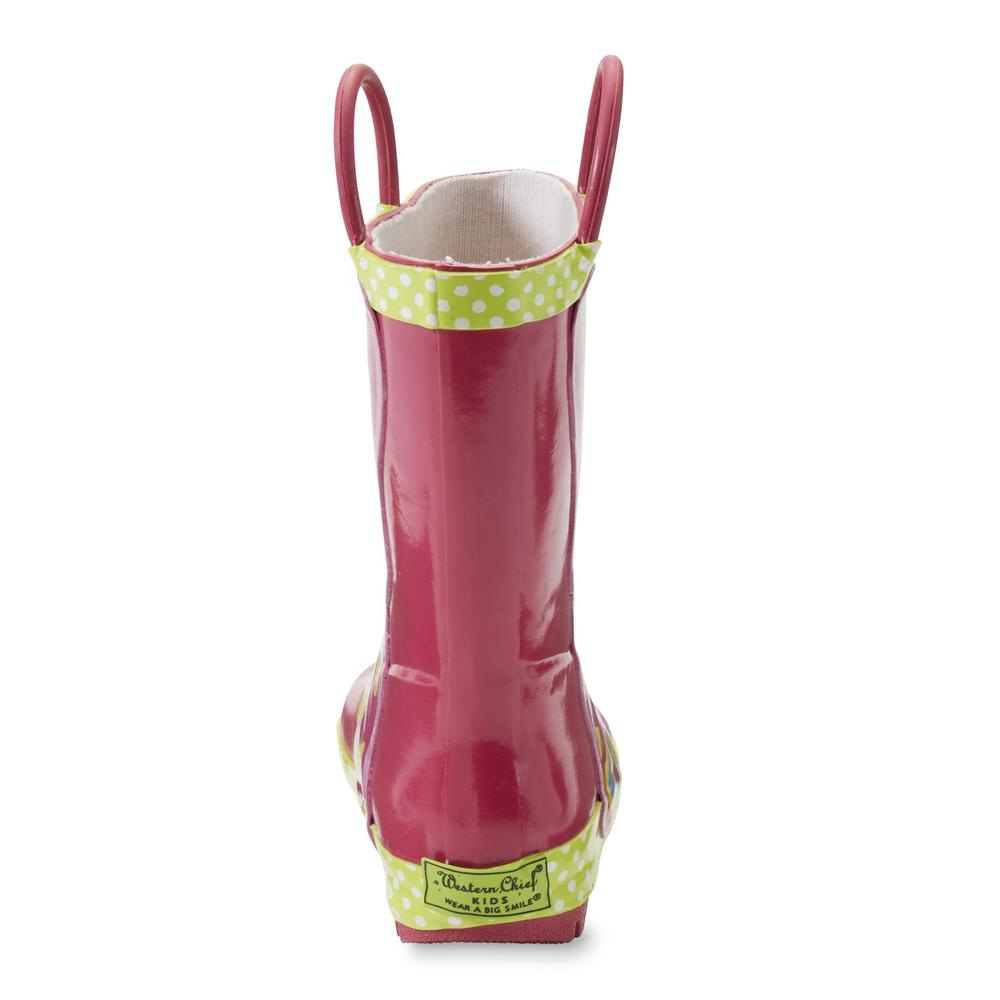 Western Chief Toddler Girl's Butterfly Star Pink/Multicolor Rain Boot