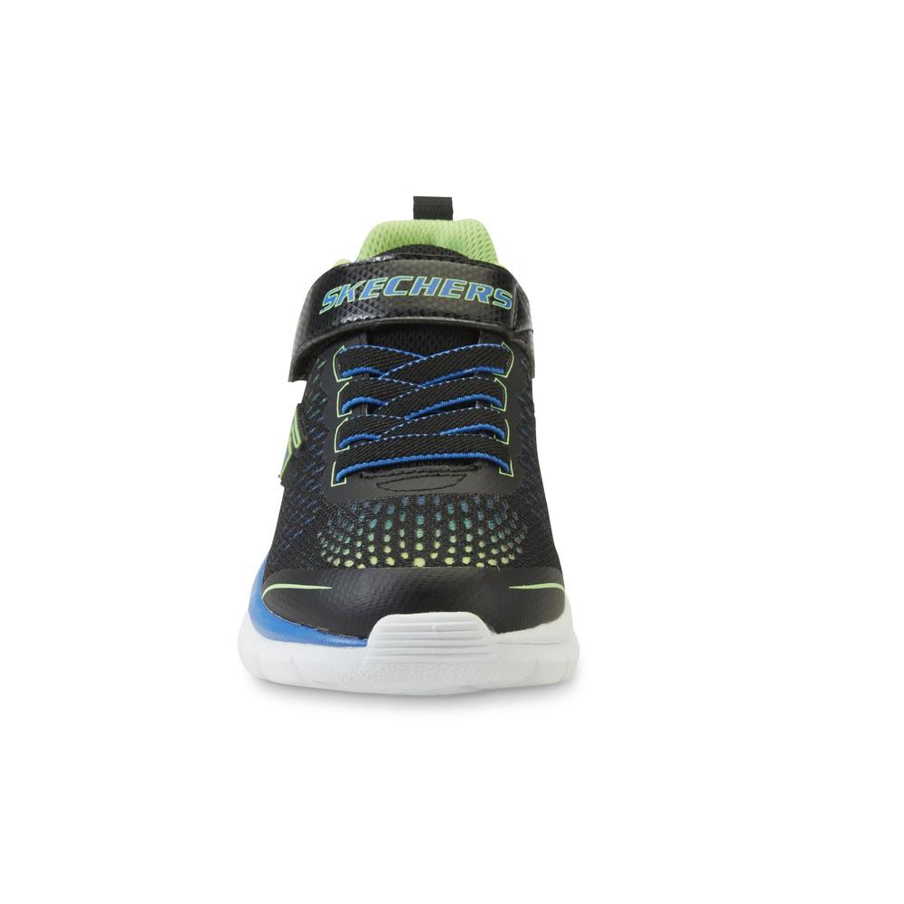 Skechers Boy's Erupters Black/Green/Blue Light-Up Athletic Shoe