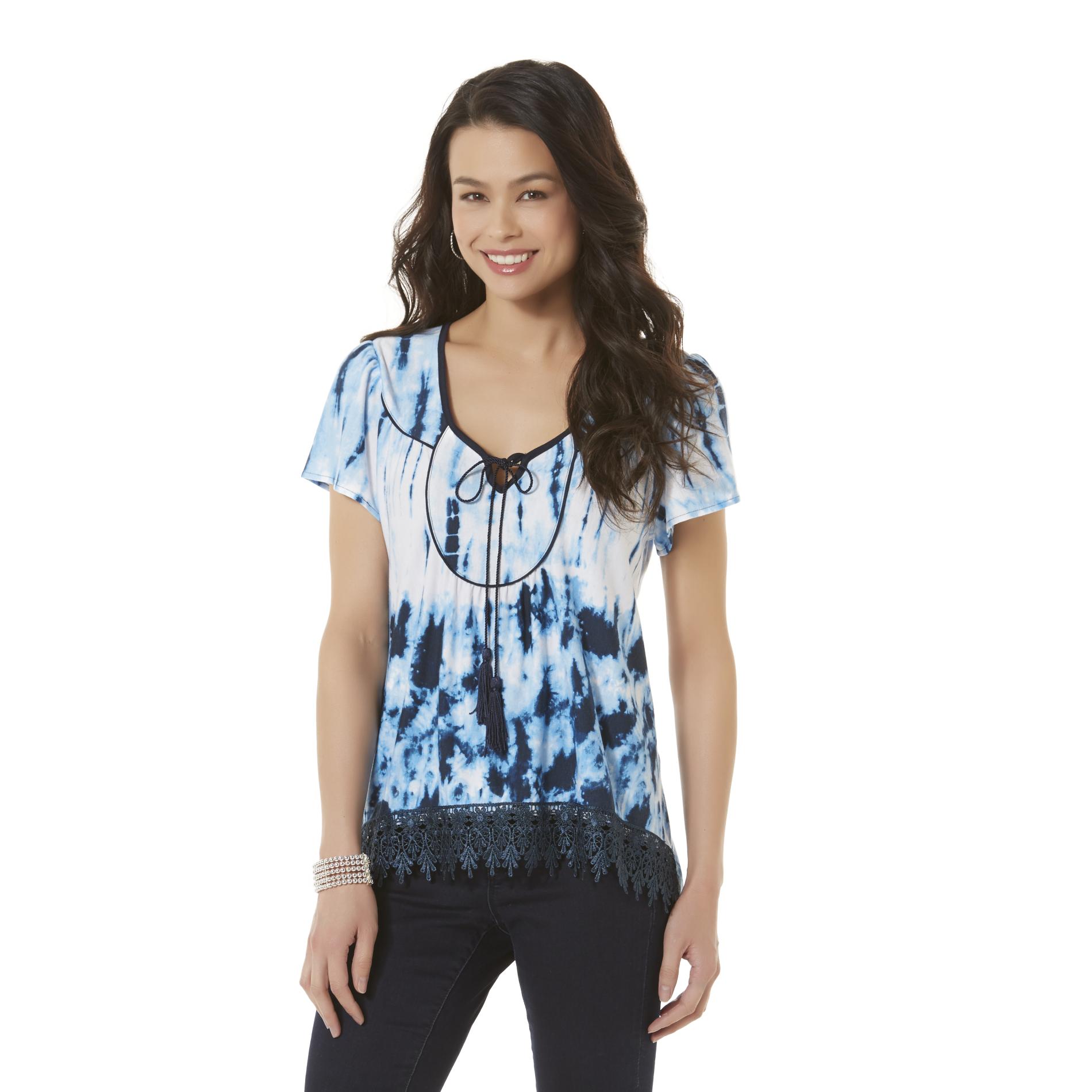 Live and Let Live Petite's Peasant Top - Tie-Dye