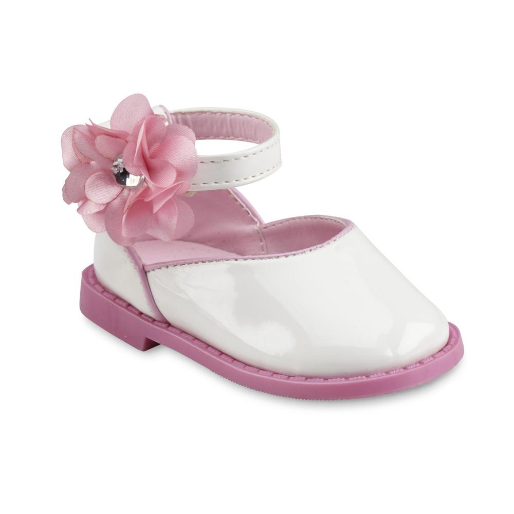 Rugged Bear Baby Girl's White/Pink Ballet Flat