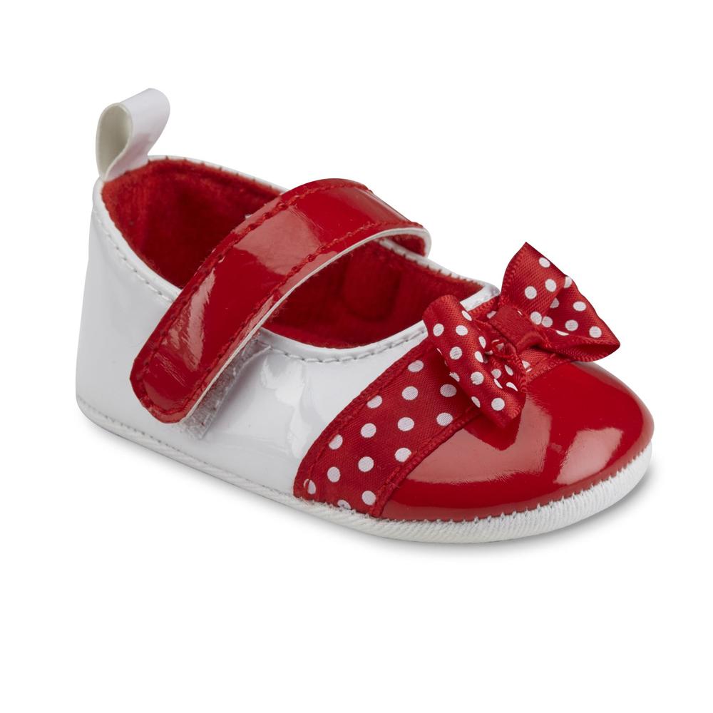 Laura Ashley Baby Girl's White/Red Crib Shoe