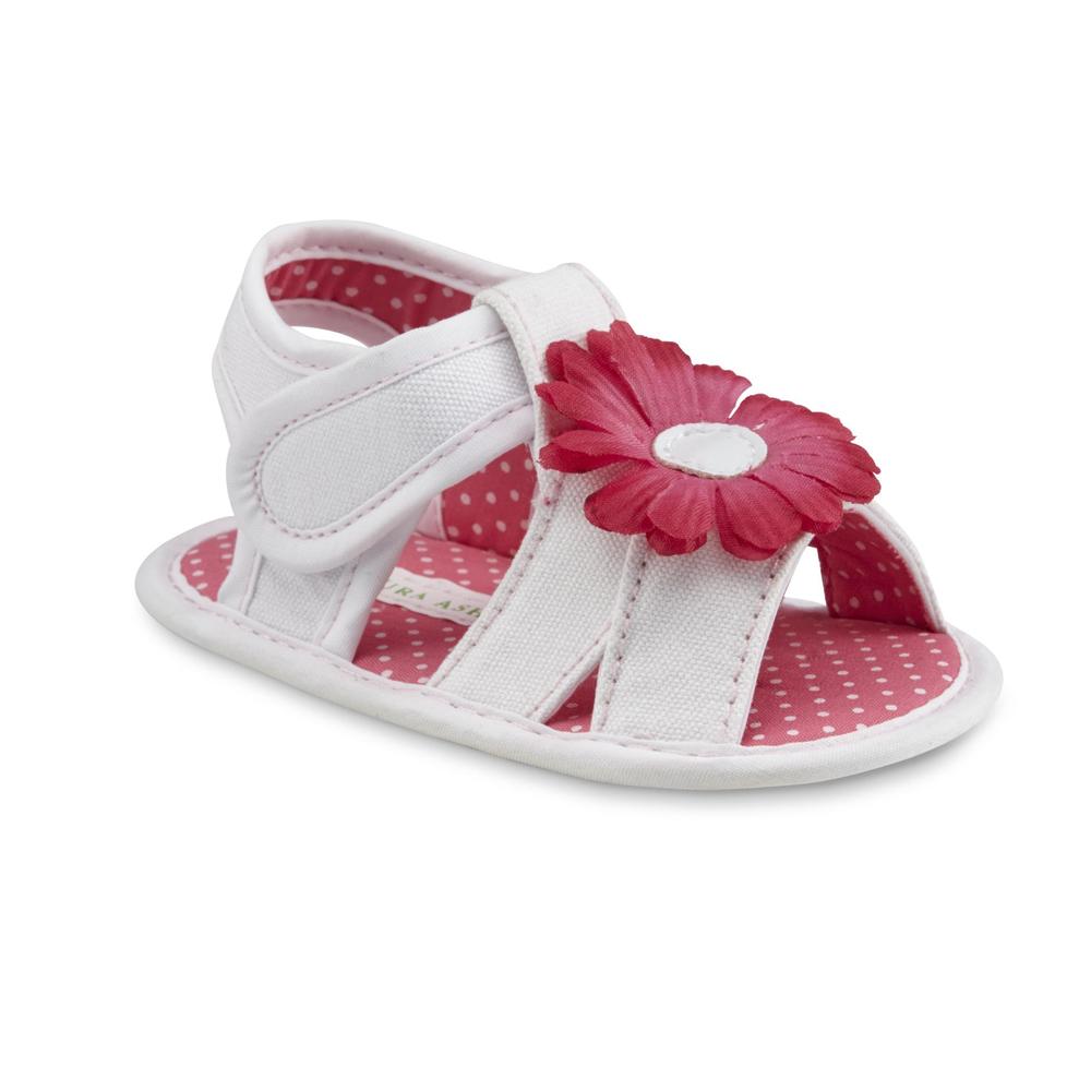 Laura Ashley Baby Girl's White/Pink Sandal