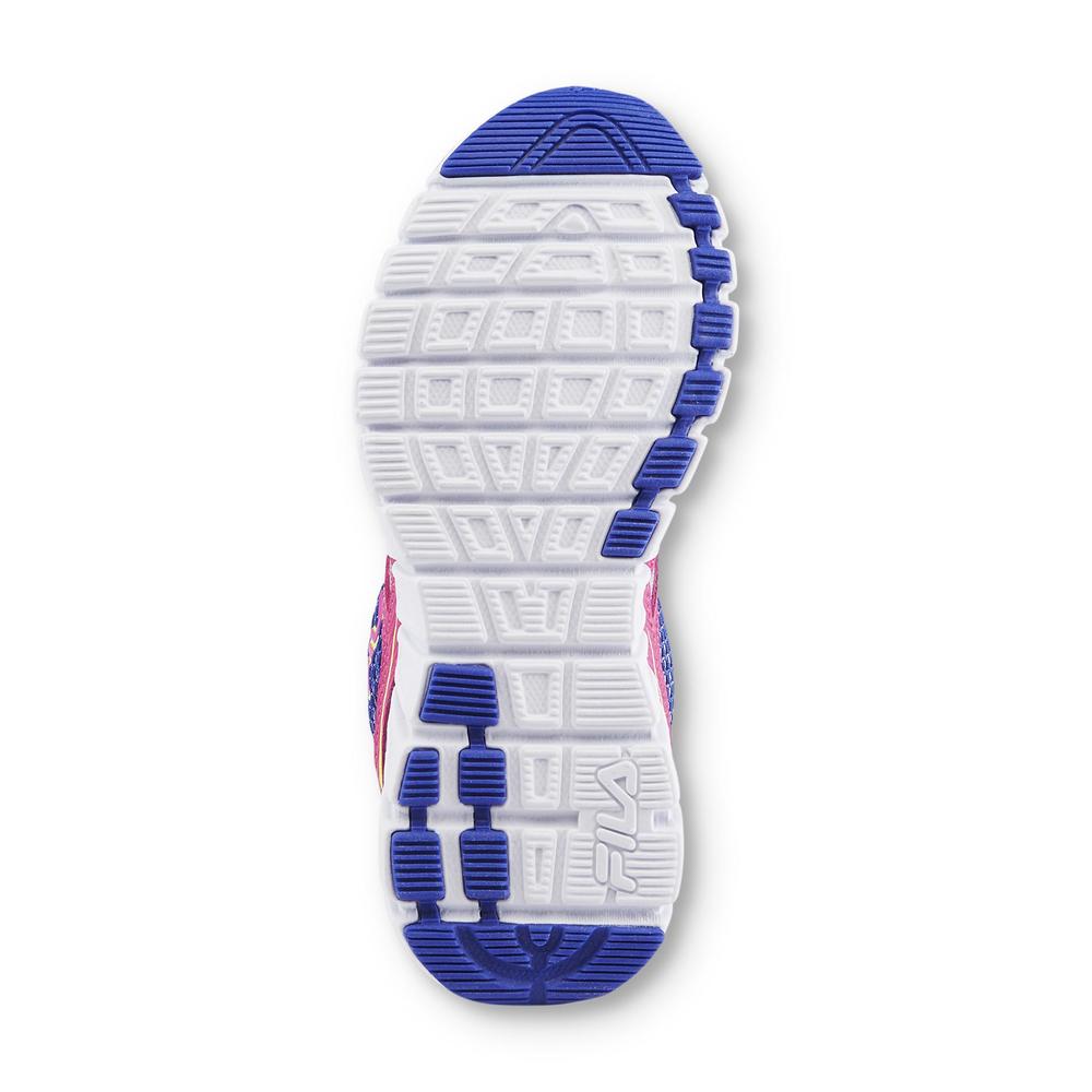 Fila Girl's Poseidon Blue/Pink/Neon Yellow Running Shoe