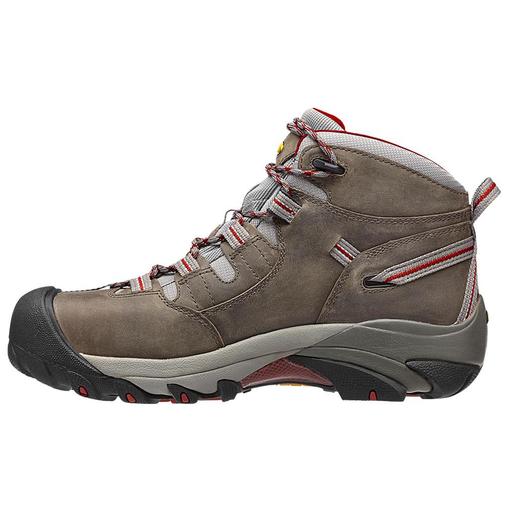 Keen Utility Men's Detroit Brown/Red Steel Toe Work Shoe 1012783