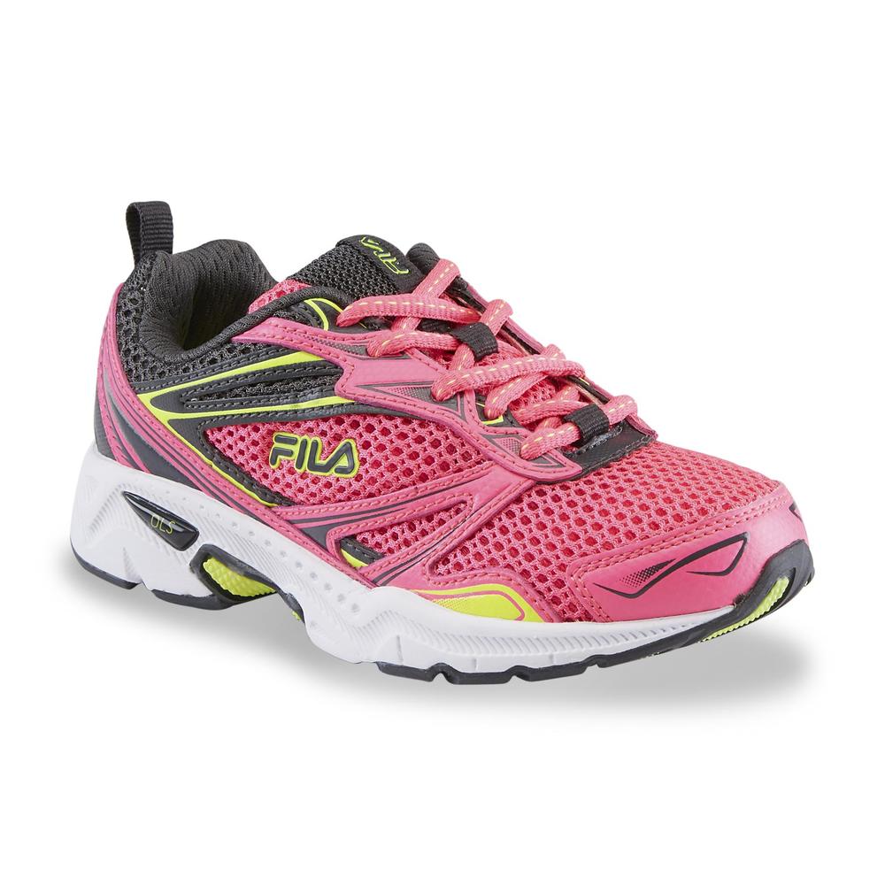 Fila Girl's Royalty Pink/Gray/Yellow Running Shoe
