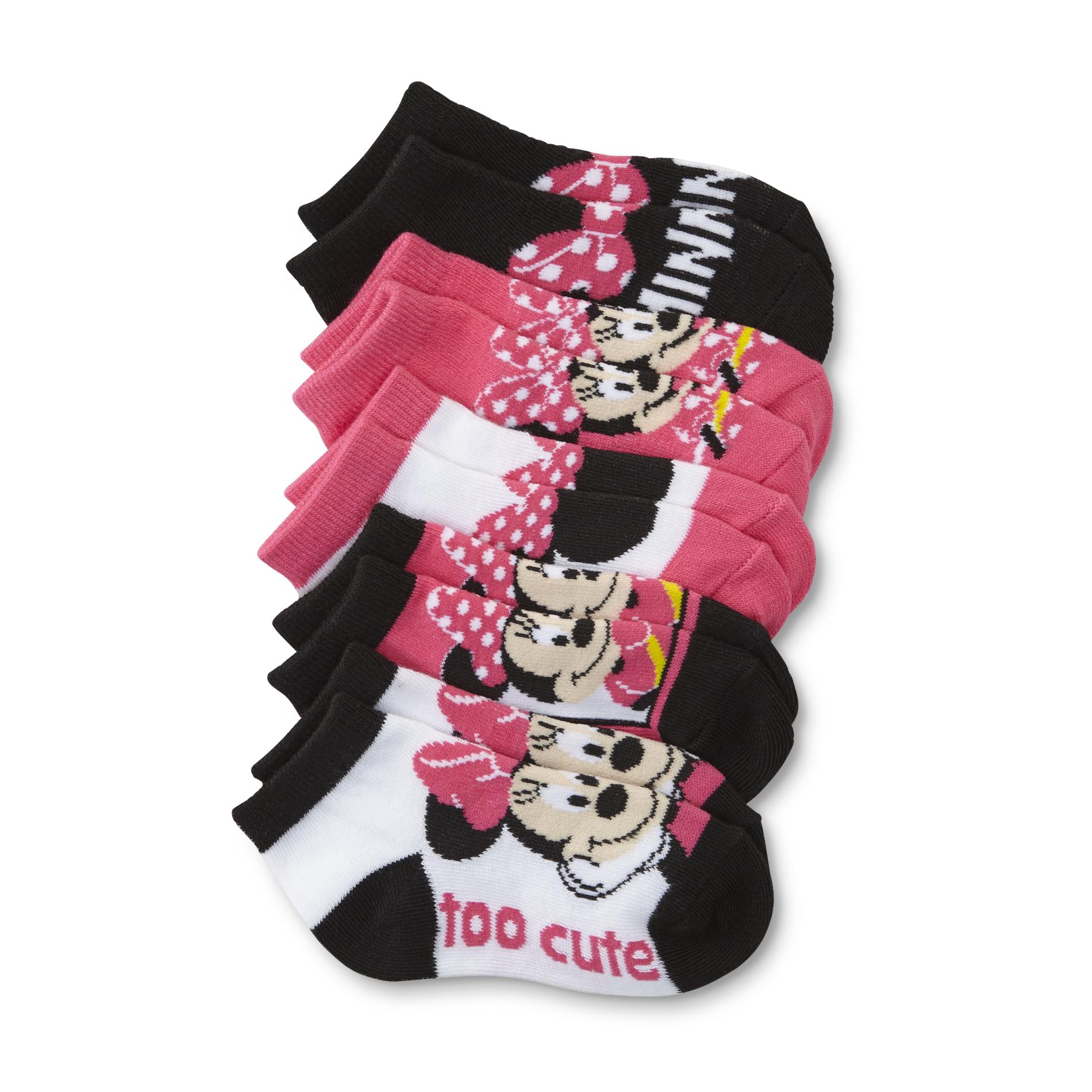 Disney Minnie Mouse Toddler Girl's 5-Pairs Ankle Socks