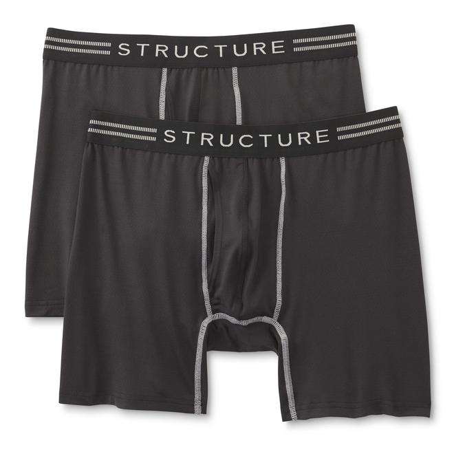 Structure Men's 2Pairs Performance Sport Boxer Briefs Solid