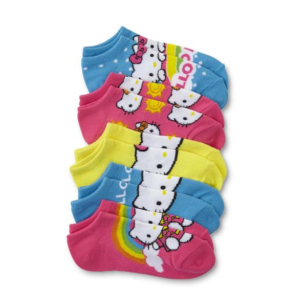 Hello Kitty Girl's 5-Pairs No-Show Socks