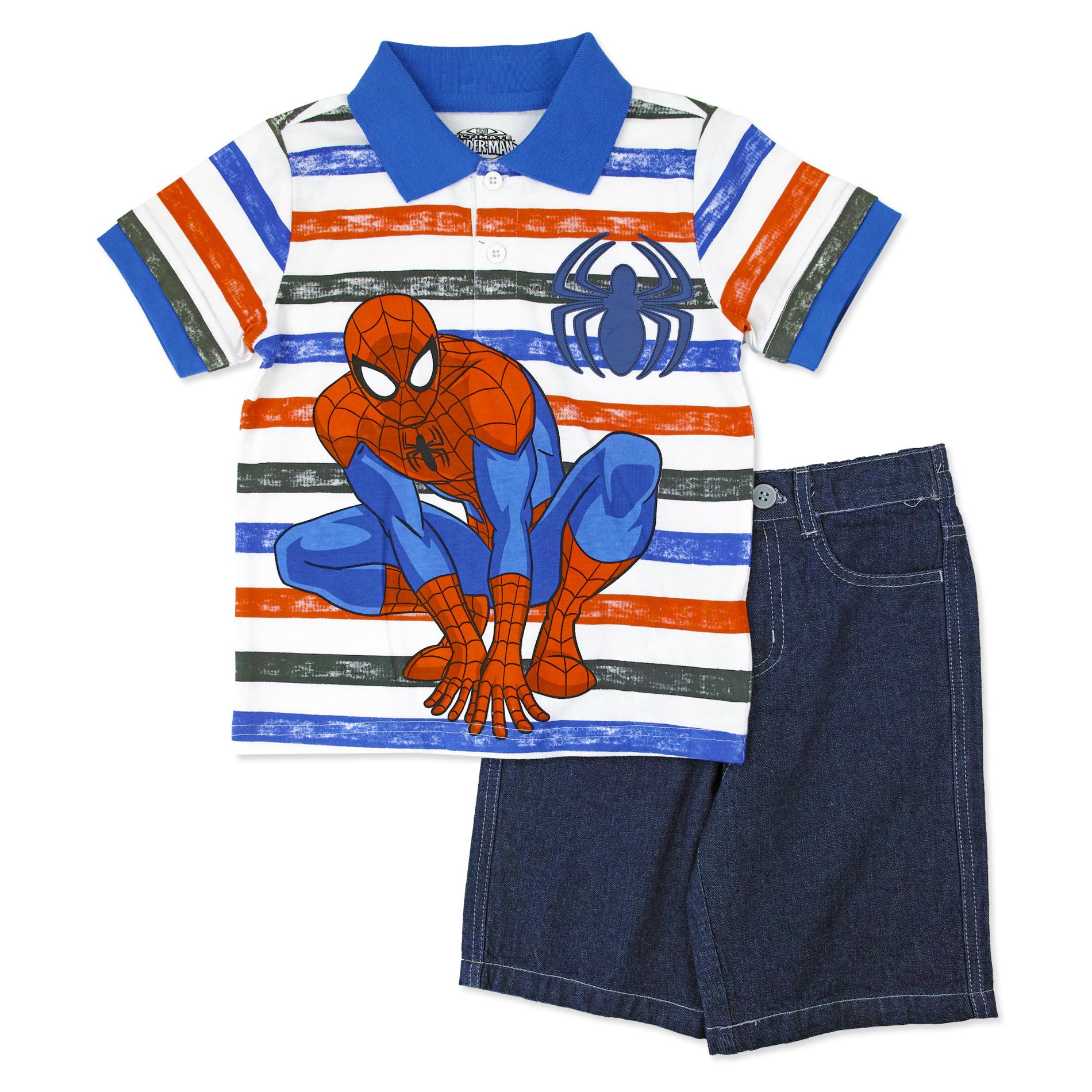 Marvel Spider-Man Infant & Toddler Boy's Polo Shirt & Shorts